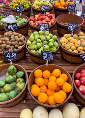 fruits and vegetables at market