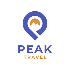Peak travel, traveling logo. design template, vector illustration.