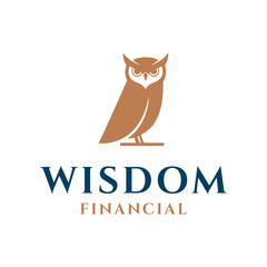 owl wisdom logo. design template, vector illustration.