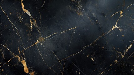 polished black marble with gold streaks background texture - obrazy, fototapety, plakaty