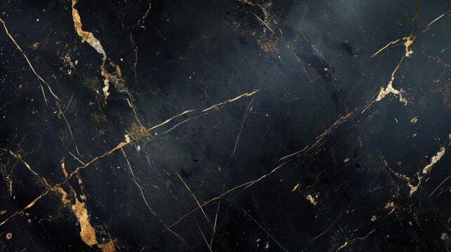 polished black marble with gold streaks background texture