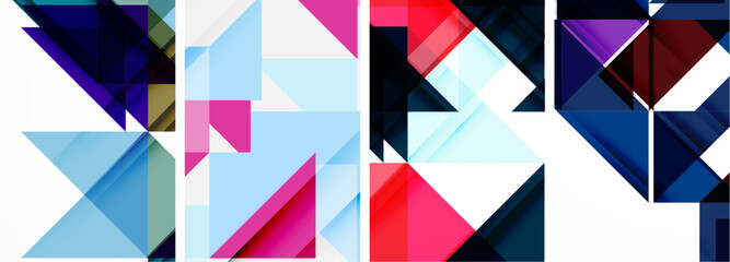 Triangle poster set for wallpaper, business card, cover, poster, banner, brochure, header, website