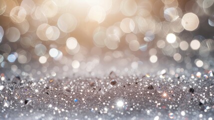 silver and diamond Abstract of Bright and sparkling bokeh background
