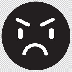 Sad smiley face or emoticon  icon for apps and websites