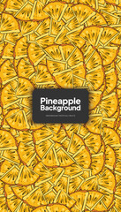 Pineapple background illustration, tropical fruit design background for social media post