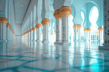 Details of the beautiful illuminated Islamic architecture, Ramadan concept.