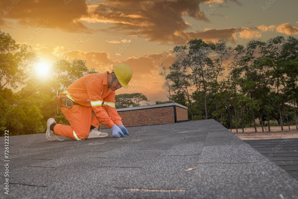 Wall mural construction worker