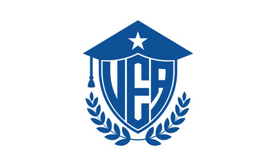 UEA three letter iconic academic logo design vector template. monogram, abstract, school, college, university, graduation cap symbol logo, shield, model, institute, educational, coaching canter, tech