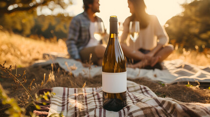 A festive picnic surrounded by natural beauty with wine and champagne creates the perfect atmosphere for celebration.