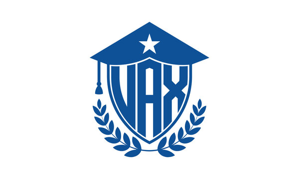 UAX three letter iconic academic logo design vector template. monogram, abstract, school, college, university, graduation cap symbol logo, shield, model, institute, educational, coaching canter, tech