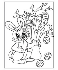 funny easter coloring page for kids