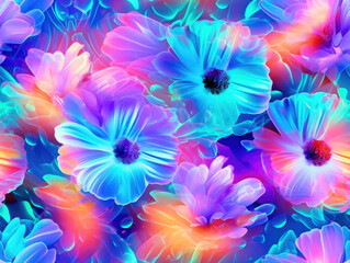 Obraz premium background wallpaper pattern with colorful flowers
