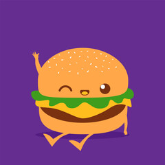 Burger Cartoon Character