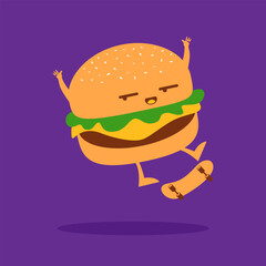 Burger Cartoon Character