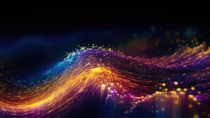 Obraz premium vibrant digital waves of data visualization