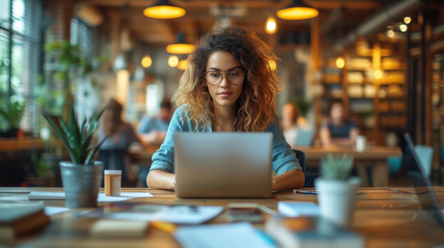 Latop mockup on realistic situations and environment, blank laptop screen, open laptop with working and business people, daily laptop use