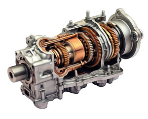 Auto parts Transmission Isolated White background 