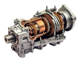 Auto parts Transmission Isolated White background 