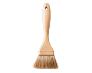 Cook Pastry brush Wooden isolated white background.  Png brush brown color vertical stand 
