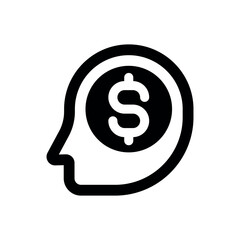 head dollar icon vector illustration