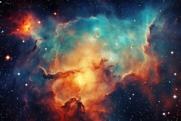 Fototapeta premium gaseous nebula space background with stars