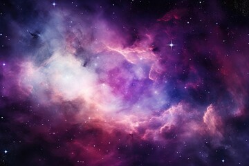 Naklejka premium purple nebula space background with stars