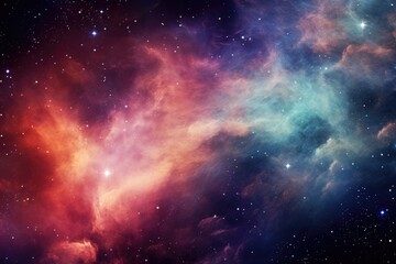 Fototapeta premium colorful gasses and sparkles in space background