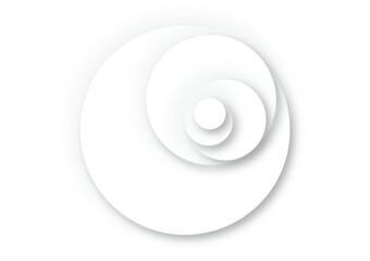 円形の白い影のついたカードを含む図形の抽象的な背景。図形のレイアウトパターン。

