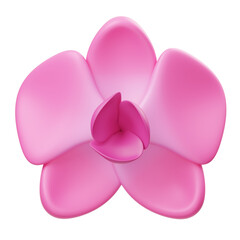 Pink Orchid Flower 3D Icon