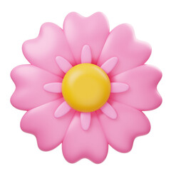 Pink Wild Flower 3D Icon