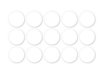 円形の白い影のついたカードを含む図形の抽象的な背景。図形のレイアウトパターン。
