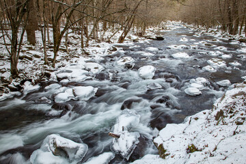 Ice and Snow on Little River in the Great Smoky Mountains