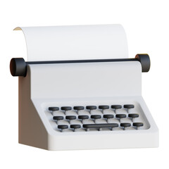 Old Typewriter with Paper 3d illustration