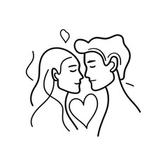 Outline graphic of love couple isolated background symbol