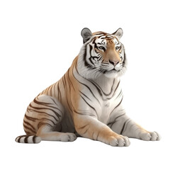 Obraz premium Cartoon Bengal tiger PNG Cutout, Generative AI