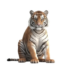 Obraz premium Cartoon Bengal tiger PNG Cutout, Generative AI