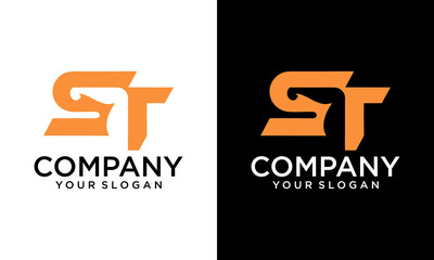 Creative backspace hand with Alphabet ST/TS logo, Athletic Physical Fitness Vector logo design idea