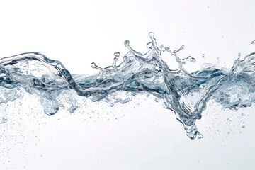 An isolated water wave on a pristine white background