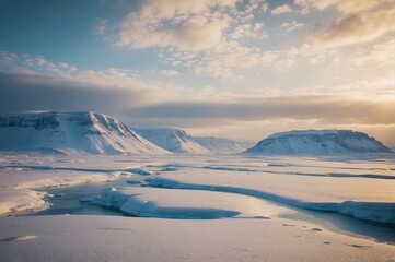 Frozen Giants Icebergs of Antarctica and Cornwallis Island in Svalbard Glacial Lagoon