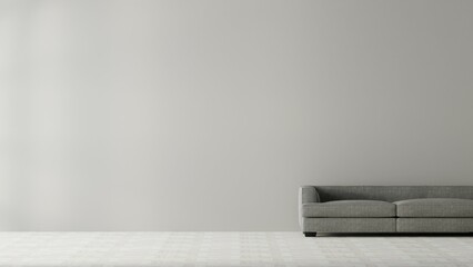 3d render interior with empty wall and simple style