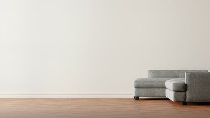 3d render interior with empty wall and simple style