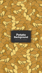 Potato illustration, tropical vegetable background design template