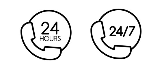 Customer support icon vector set. Telephone symbol