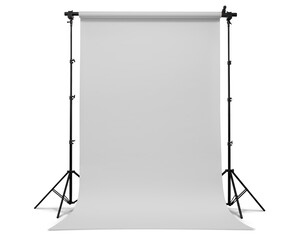 撮影用にセッティングされた背景紙。ファッション、ポートレート撮影のイメージ