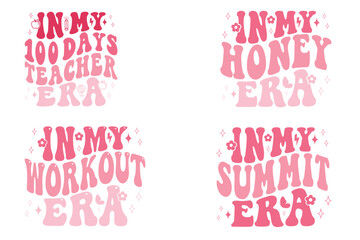 In My 100 Days Teacher Era, In My Honey Era, In My Workout Era, In My Summit Era retro T-shirt