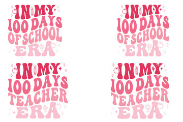 In My 100 Days of School Era, In My 100 Days Teacher Era Retro T-shirt