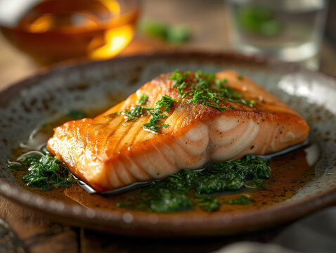 Gourmet Pan-Seared Salmon with Spinach