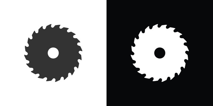 circular saw blade on black and white