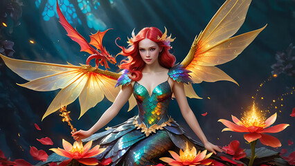 Mystical Radiance: Fairy in Dragon-Crafted Elegance
Dragon-Magic Fantasy: Enchanting Fairy with Iridescent Wings

