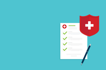 Health insurance protection. Healthcare concept. Vector illustration flat design	 